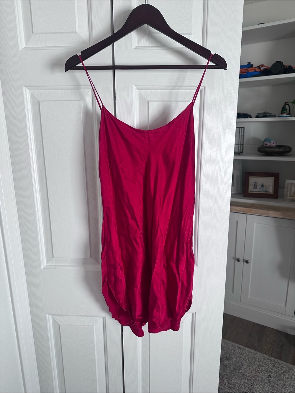 Vintage Red Victorias Secret Gold Label Silk Chemise size medium